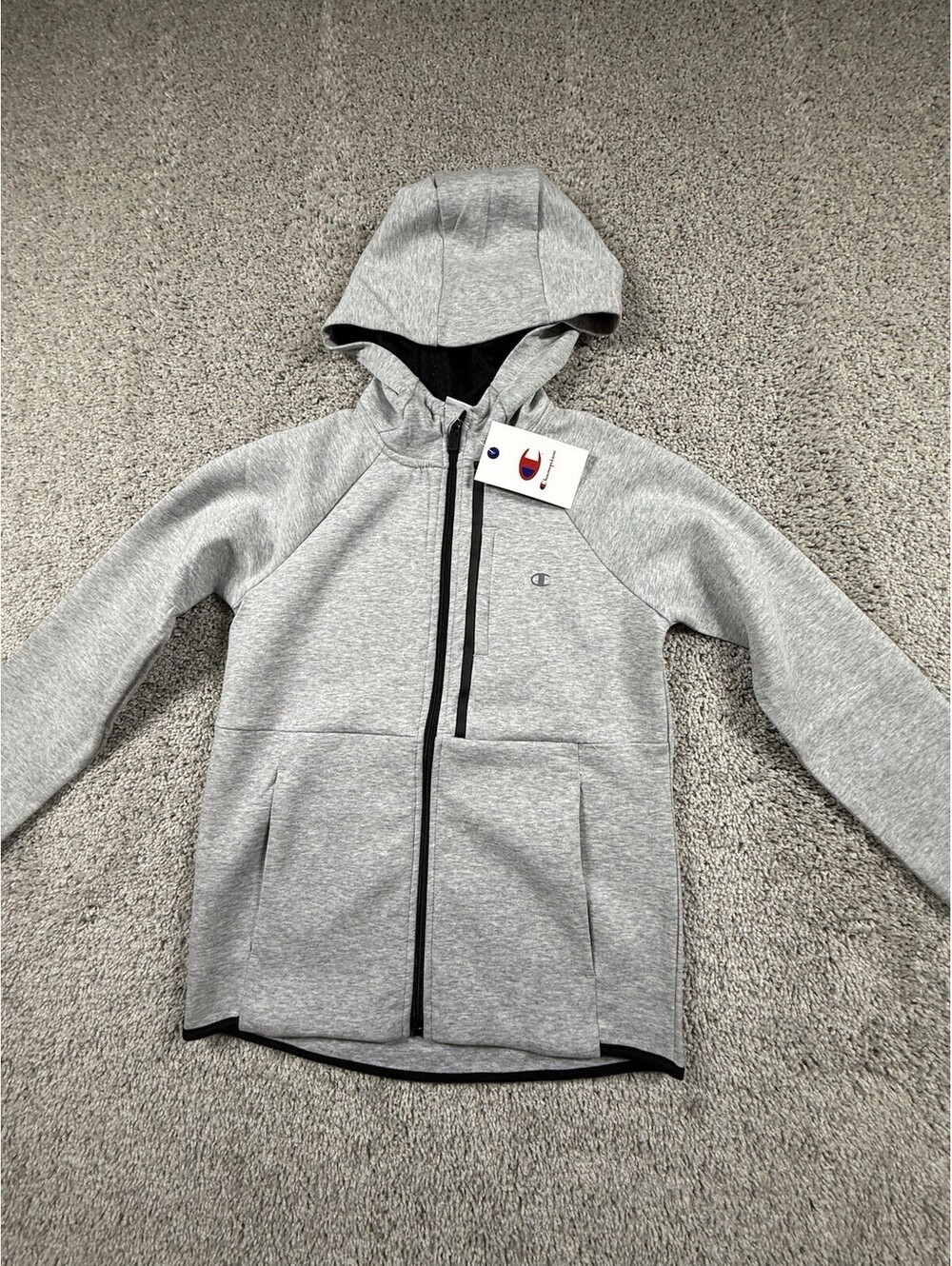 NWT Champion Youth 10-12 Medium Gray Full Zip Hoodie